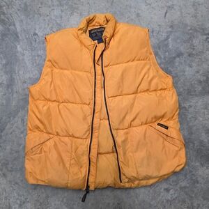 Woolrich Mens Papaya Puffer Vest Quilted Duck Down Insulated Size L